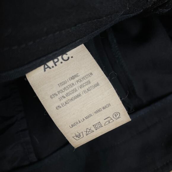 APC Rue Madame Paris Pants Womens Size 40 Black Tapered Pleated Side Zip Career - Picture 10 of 10